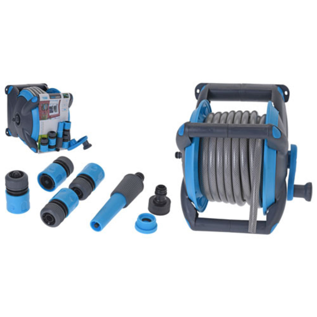 Profongo di giardino da giardino pro con supporto 15 m blu grigio