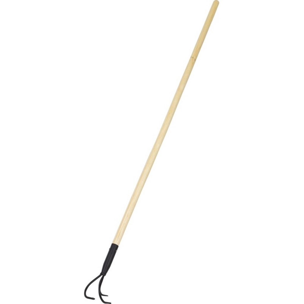 Azada de jardín pro 3 dientes 148 cm madera metal negro