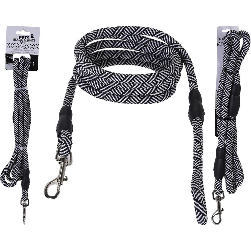 Mascadas básicas Cinturón de perro de colección en blanco y negro 130 cm Blanco negro