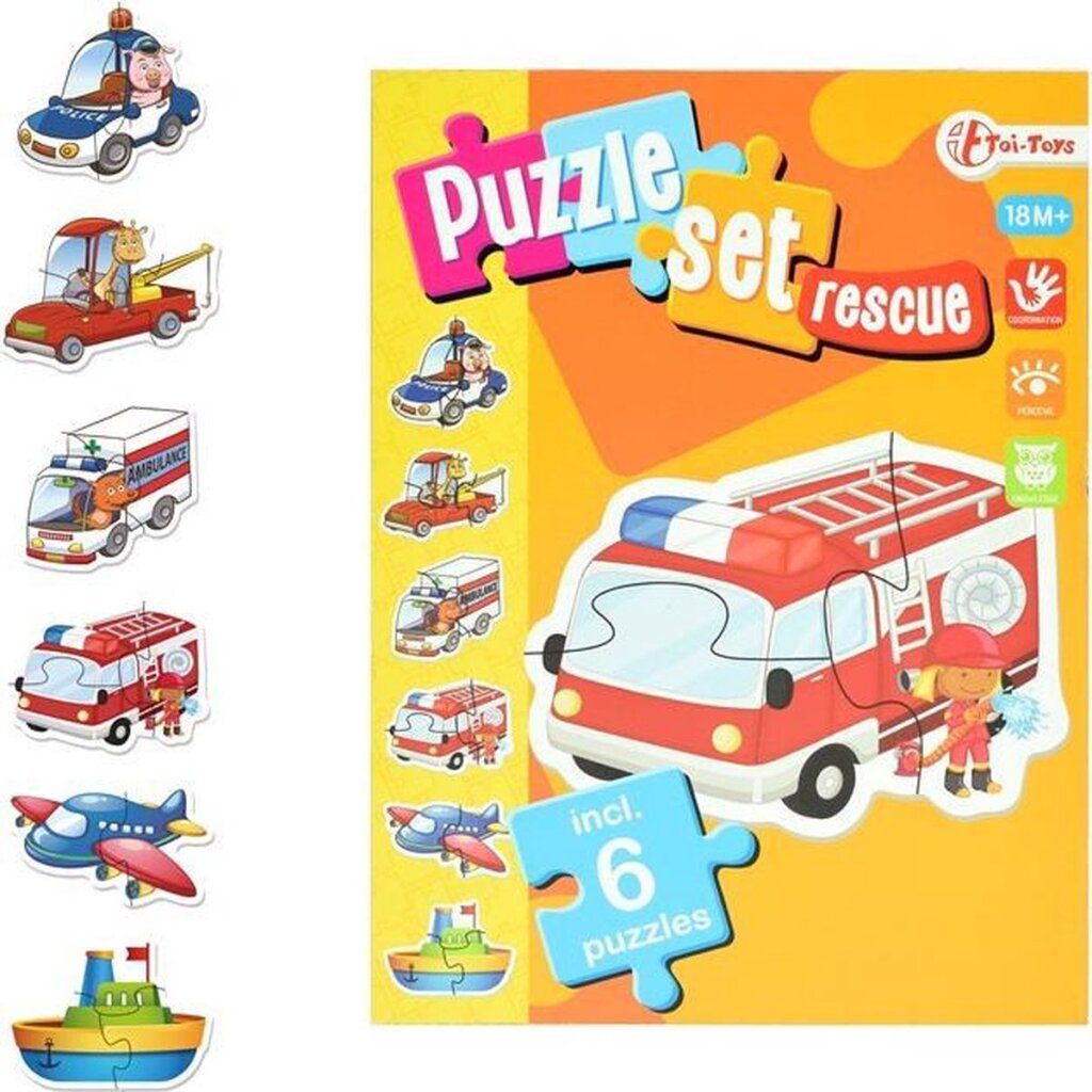 Toi-toys toi-toys gioca puzzle set servizi di emergenza junior cartone 15 pezzi