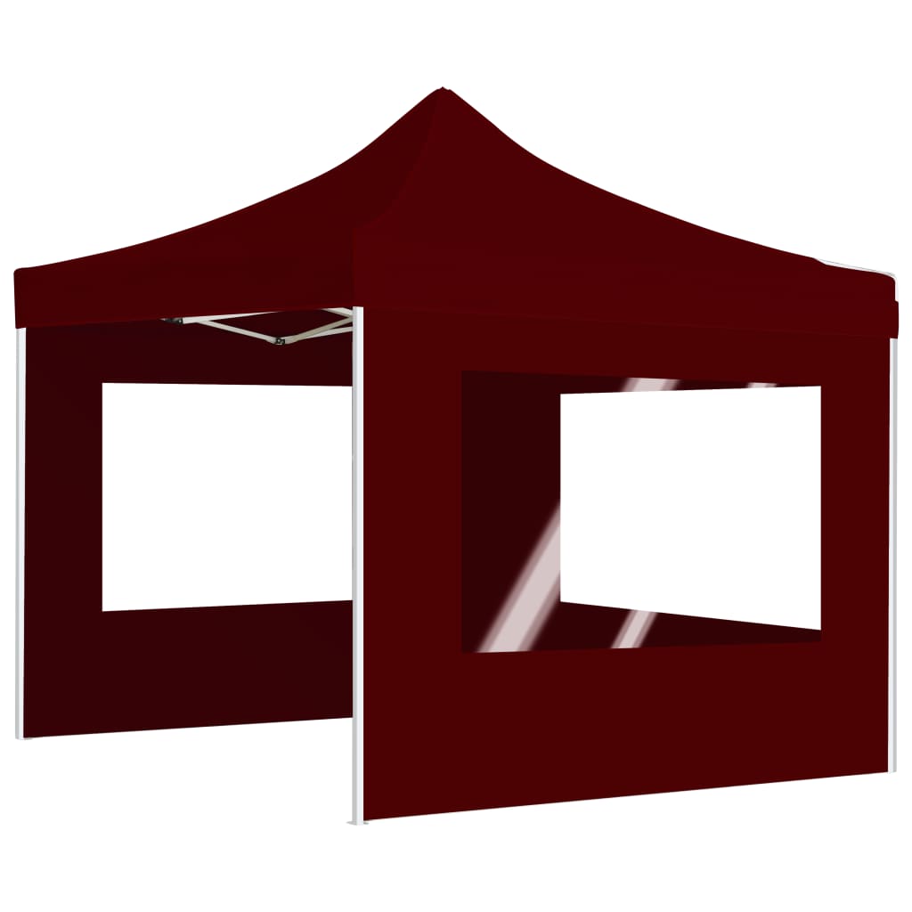 Vidaxl PartyTent plegable con paredes de 3x3 m vino de aluminio rojo