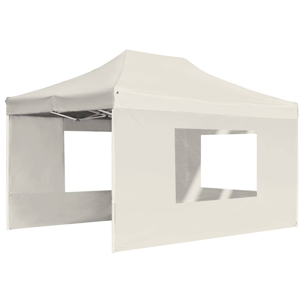 Vidaxl PartyTent pieghevole con pareti 4,5x3 m Crema di alluminio