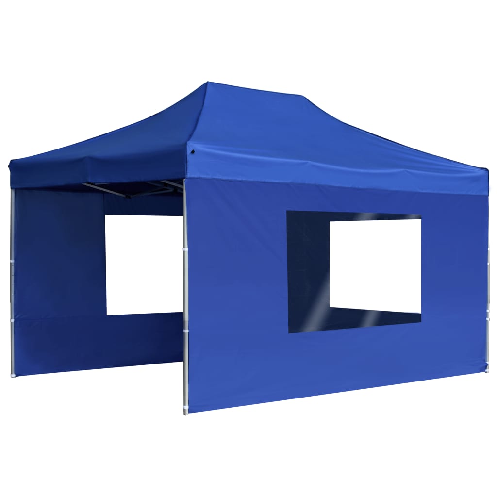 Vidaxl PartyTent pieghevole con pareti 4,5x3 m blu in alluminio