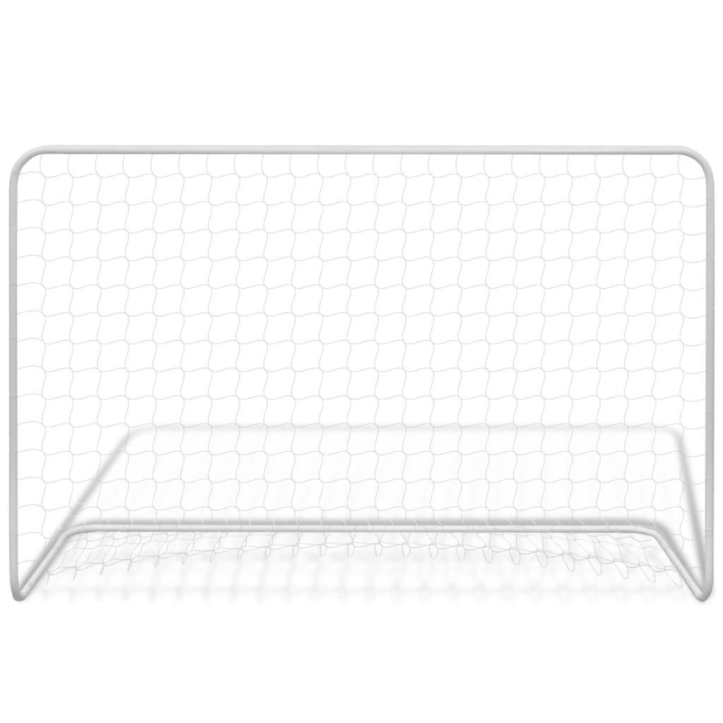Vidaxl Football Gold 2 St con reti 182x61x122 cm acciaio bianco