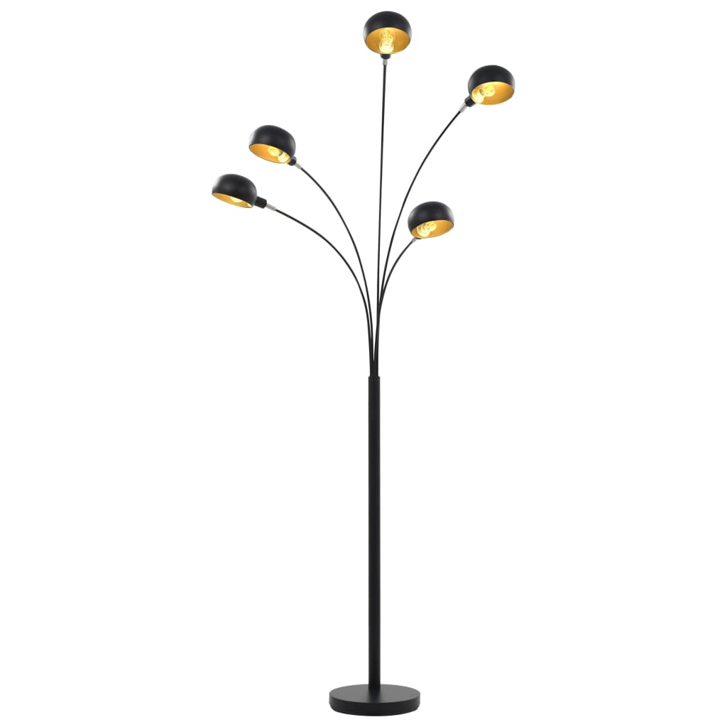 Lampada Vidaxl in piedi 5xe14 200 cm nero e oro
