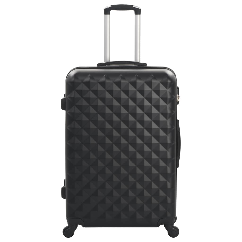 Vidaxl 3 partes de equipaje duro conjunto Negro