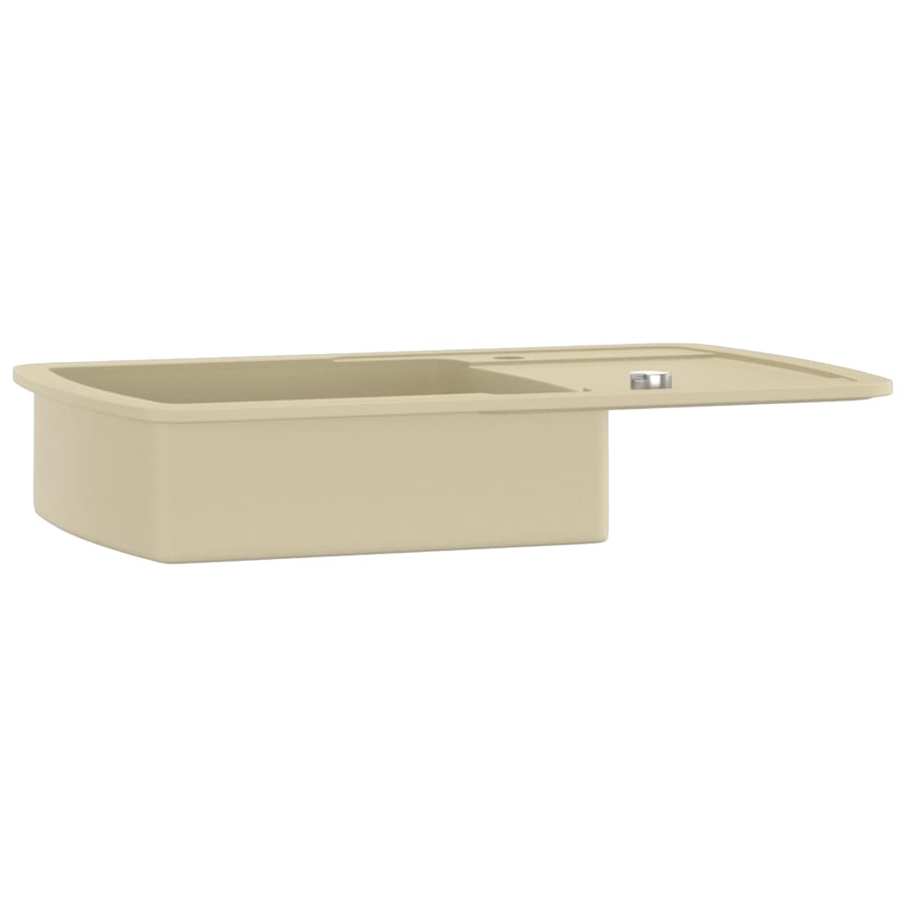Vidaxl fregadero un solo tazón de granito beige