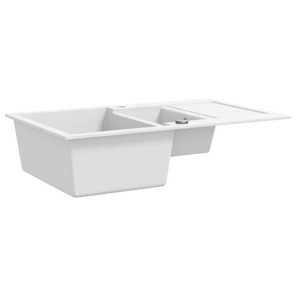 Vidaxl Sink Double Bins in granito bianco