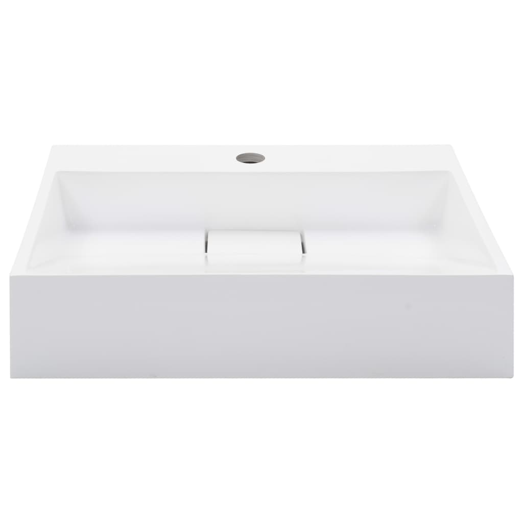 Vidaxl Washbasin 50x38x13 cm de mármol de fundición mineral blanca