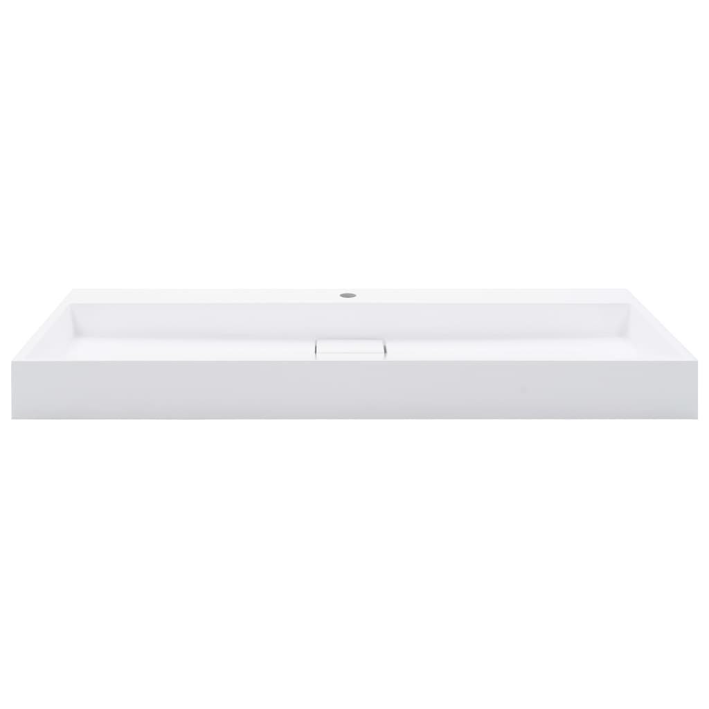 Vidaxl Washbasin 120x46x11 cm de mármol de fundición mineral blanca