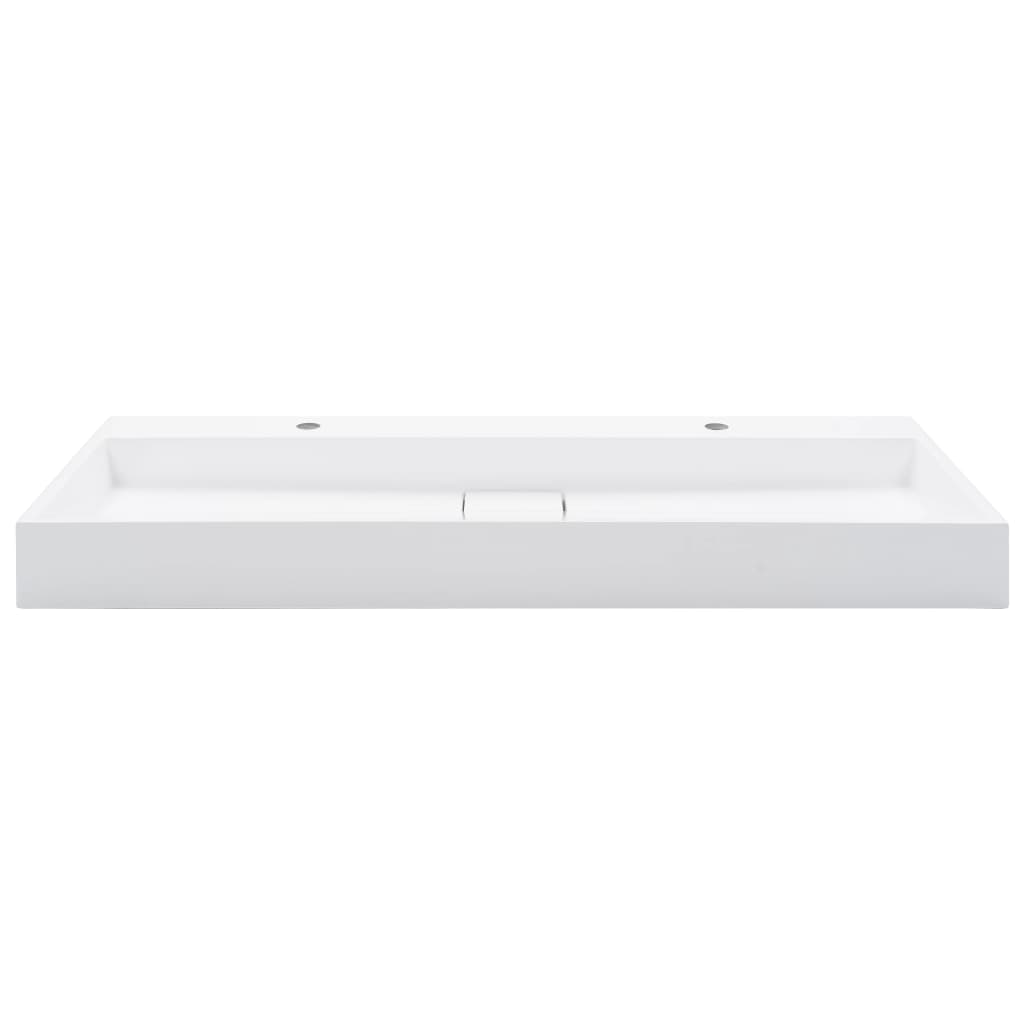 Vidaxl Washbasin 120x46x11 cm de mármol de fundición mineral blanca