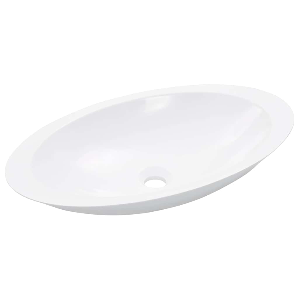 Vidaxl Washbasin 59.3x35.1x10.7 cm de mármol mineral fundido blanco