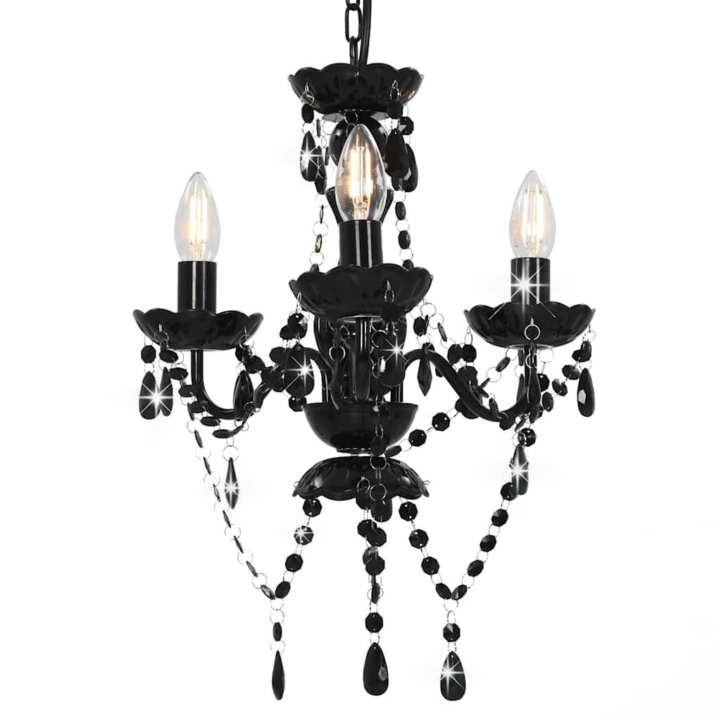 Candelier Vidaxl con cuentas alrededor de 3xe14 Negro