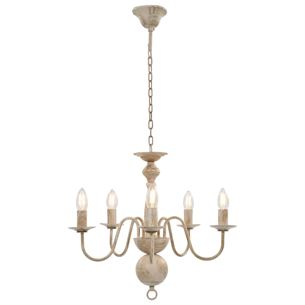 Candelier Vidaxl 5xe14 White antiguo