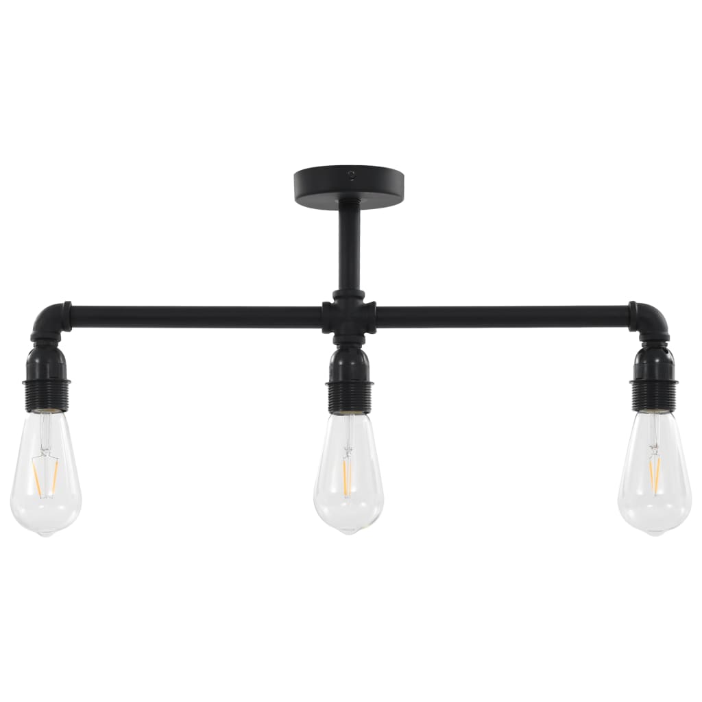 Lampada a soffitto Vidaxl 3xe27 nero
