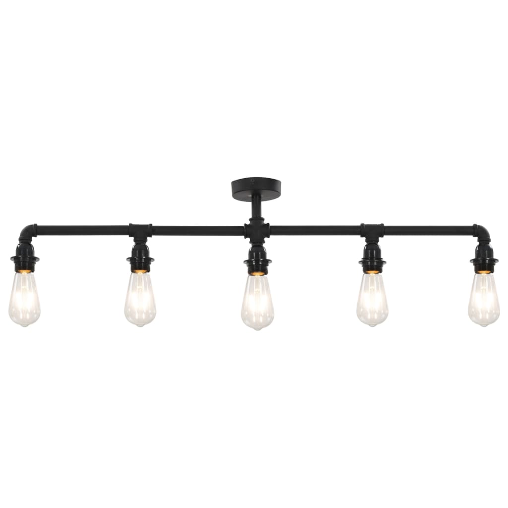 Vidaxl Lampada a soffitto 5xe27 nero