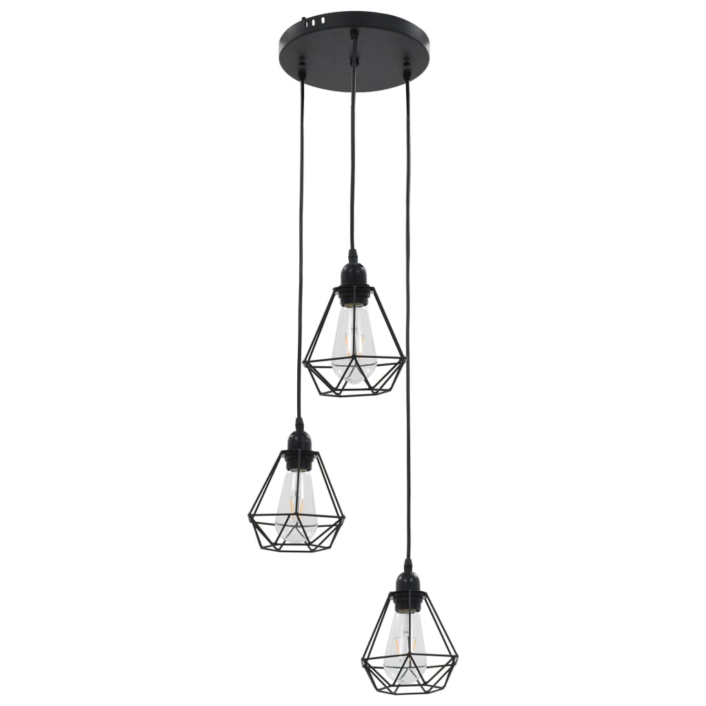 Lampada a soffitto Vidaxl con diamante 3xe27 nero