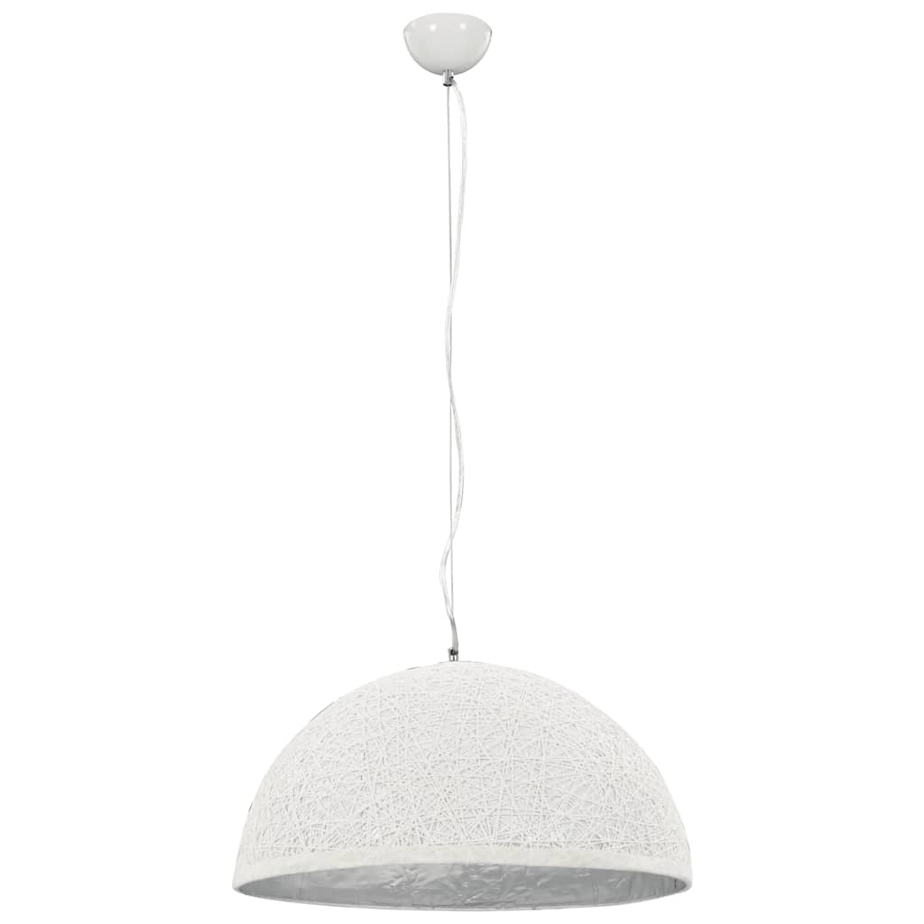 Lampada sospesa Vidaxl E27 Ø50 cm bianco e argento