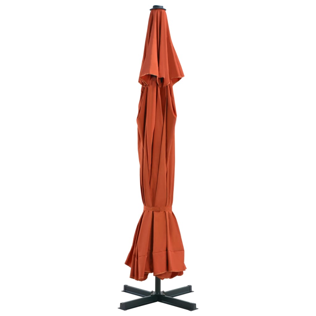 Vidaxl Parasol con terracotta di base portatile luminosa