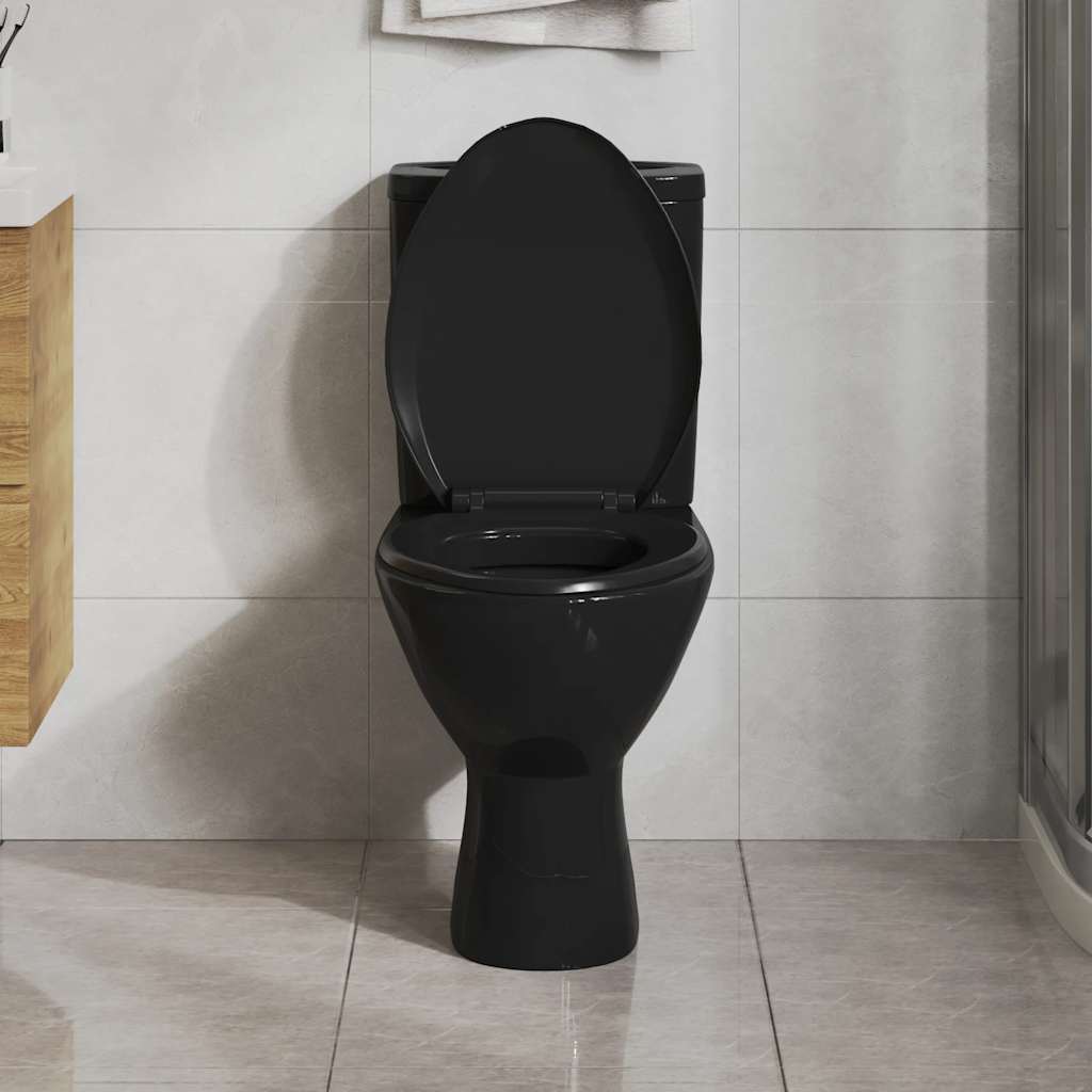 Vidaxl Sedile del toilette morbido con design a rilascio rapido nero