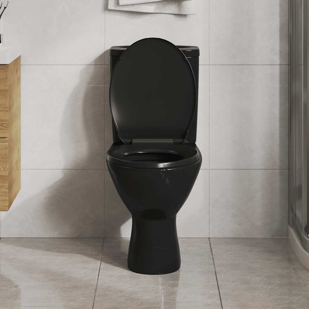 Vidaxl Sedile del toilette morbido con design a rilascio rapido nero