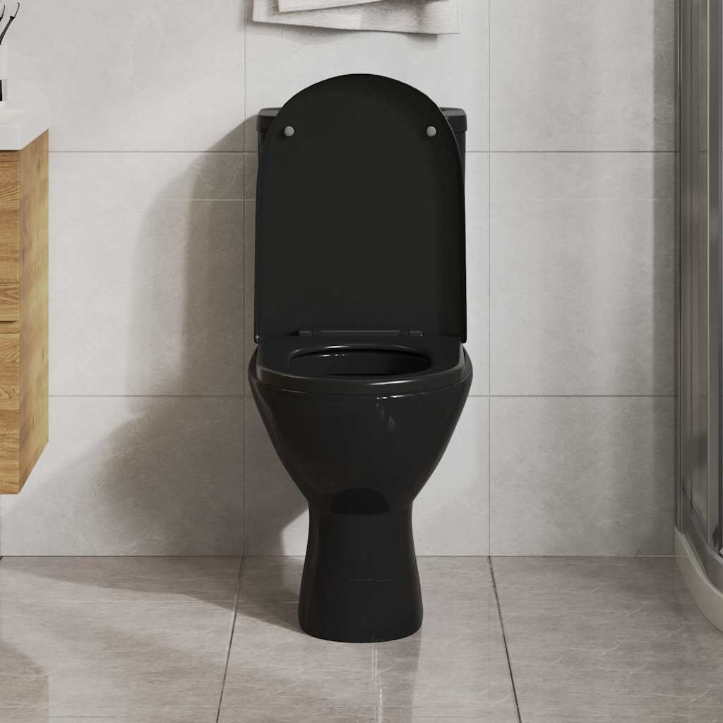 Vidaxl Sedile del toilette morbido con design a rilascio rapido nero