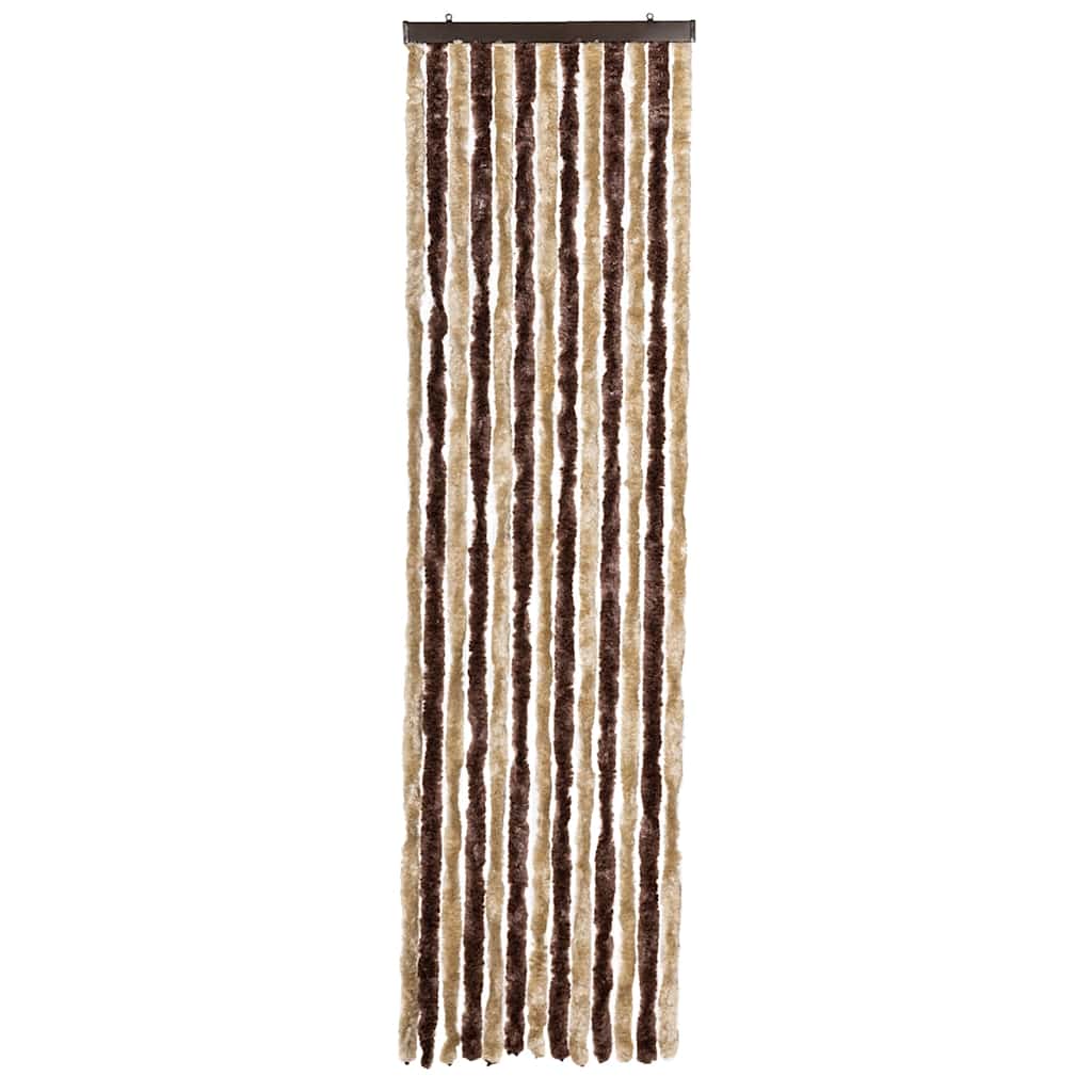Vidaxl Fly Curtain 56x185 cm Chenille beige e marrone chiaro