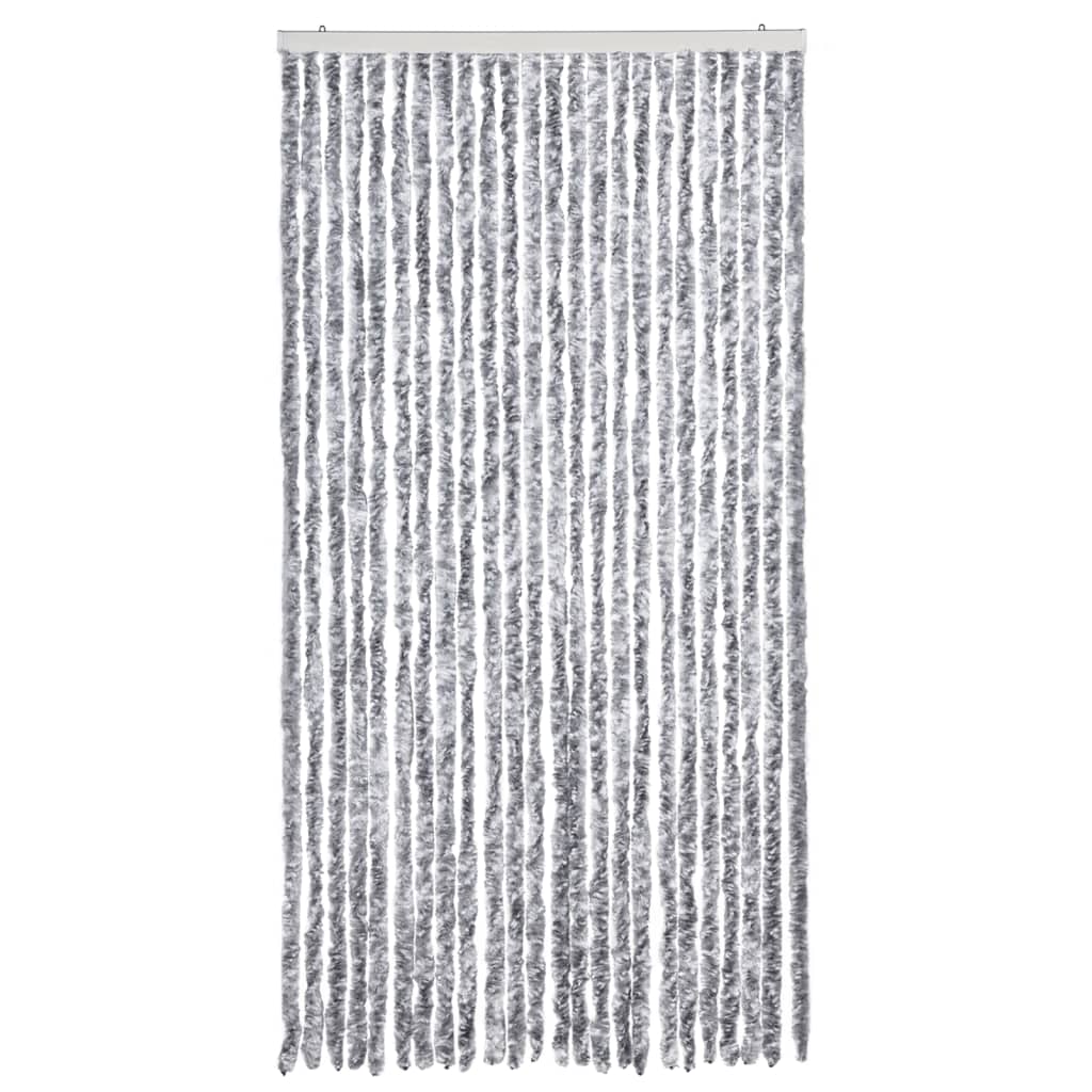 Vidaxl Fly Curtain 100x220 cm Chenille bianco e grigio