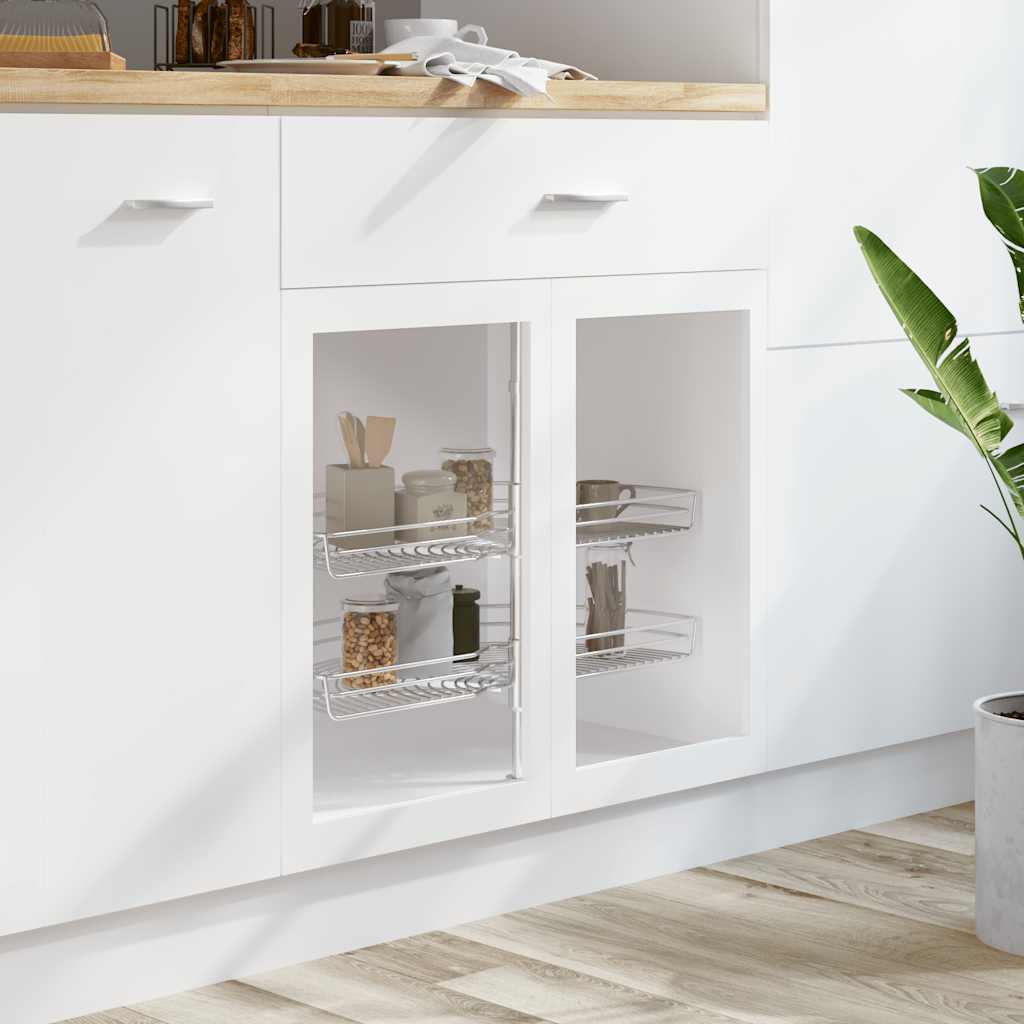 Vidaxl Where Basket Kitchen a 2 strati 180 gradi 85x44x80 cm di colore argento