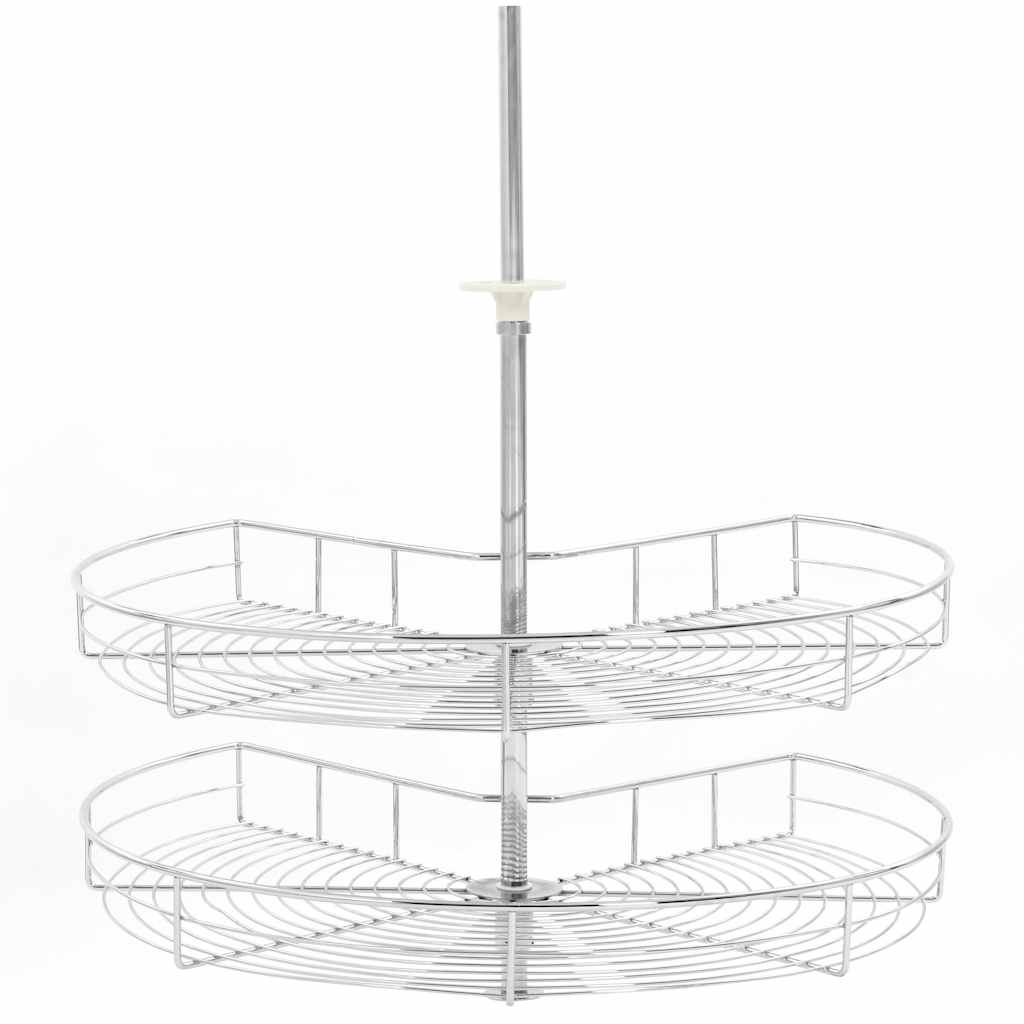 Cesta de alambre de Vidaxl Cocina de 2 capas 270 grados 71x71x80 cm de color plateado