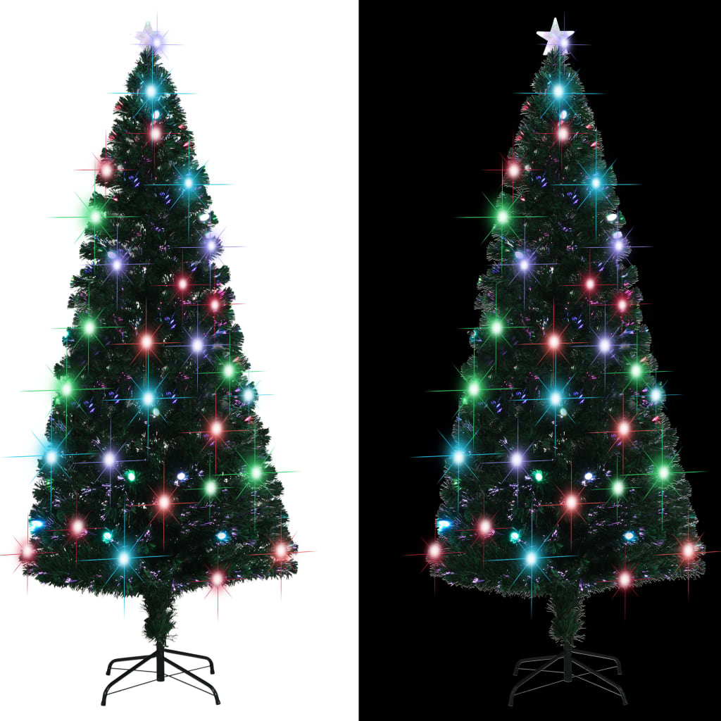 Árbol de Navidad Vidaxl con LED y fibra óptica estándar de 210 cm