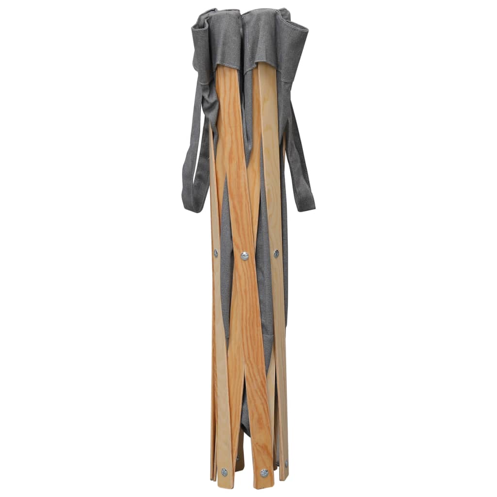 Vidaxl Lavandry Basket Legno pieghevole e tessuto grigio
