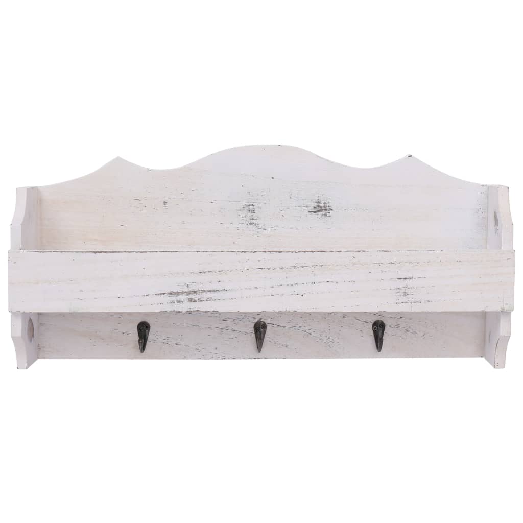 Vidaxl Wall Coat Rack 50x10x23 cm de madera blanca