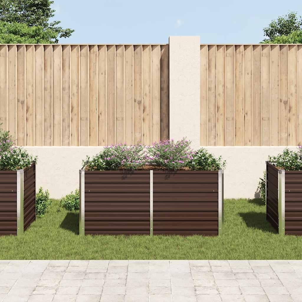 Vidaxl plantenbak verhoogd 160x80x77 cm gegalvaniseerd staal bruin