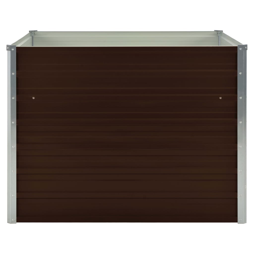 Plantador Vidaxl elevado 100x100x77 cm de acero galvanizado marrón