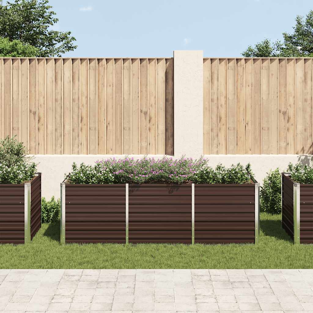 Vidaxl Planter Insertar 240x80x77 cm de acero galvanizado marrón