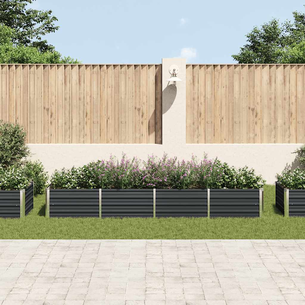 Plantador Vidaxl insertado 320x80x45 cm de acero galvanizado antracita
