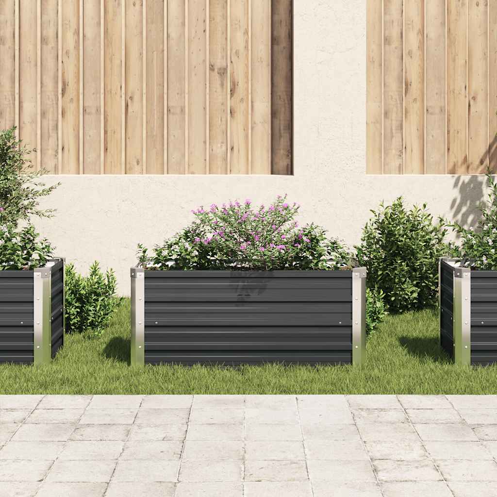 Plantador Vidaxl Insentado antracita de acero galvanizado 100x40x45 cm