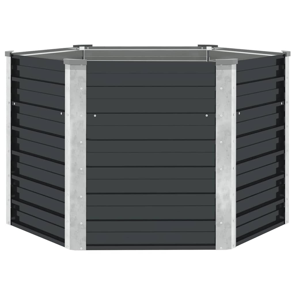 Plantador Vidaxl elevado 129x129x77cm de acero galvanizado antracita