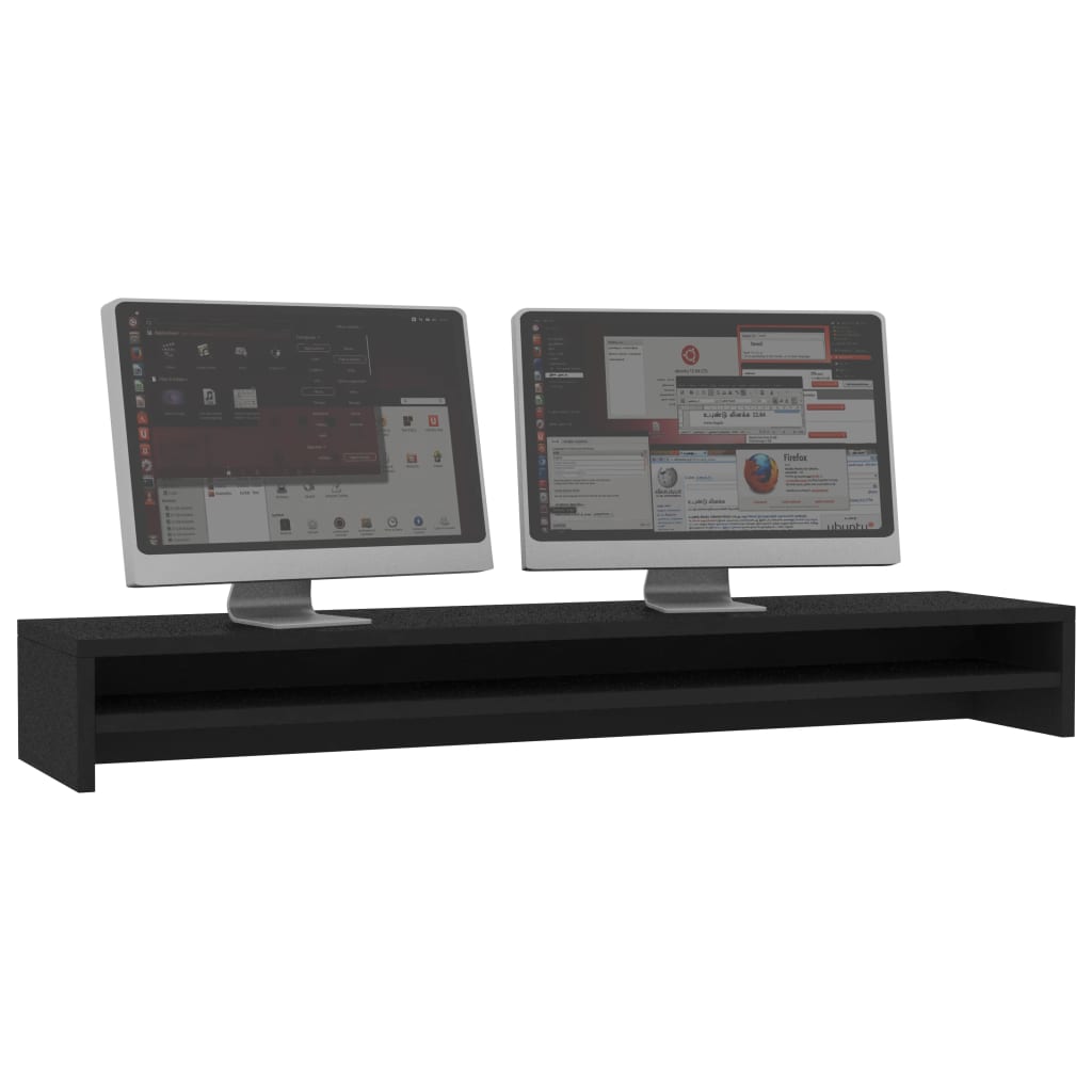 Vidaxl Monitor Standard 100x24x13 cm de madera procesada Negro