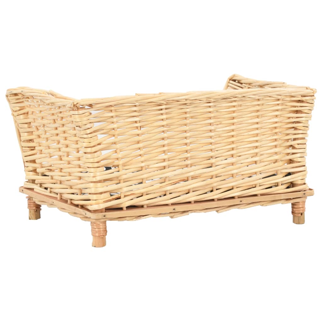 Canasta de perros de Vidaxl con almohada 50x33x30 cm de sauce natural