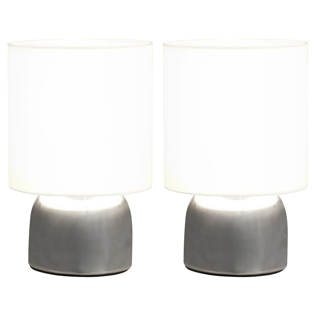 Lampade da tavolo VidaXL 2 pezzi con pulsante touch E14 bianco