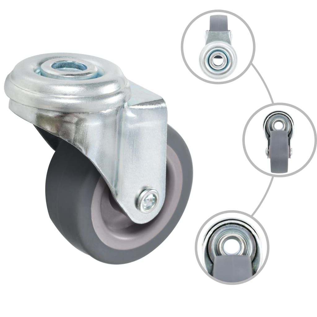 Vidaxl 8 ° Ruedas giratorias con agujeros de perno 50 mm