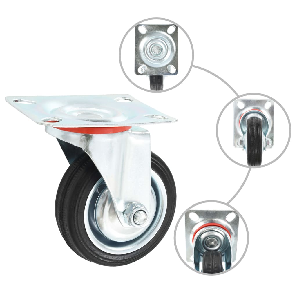 Vidaxl 8 ST giratoria Ruedas 75 mm