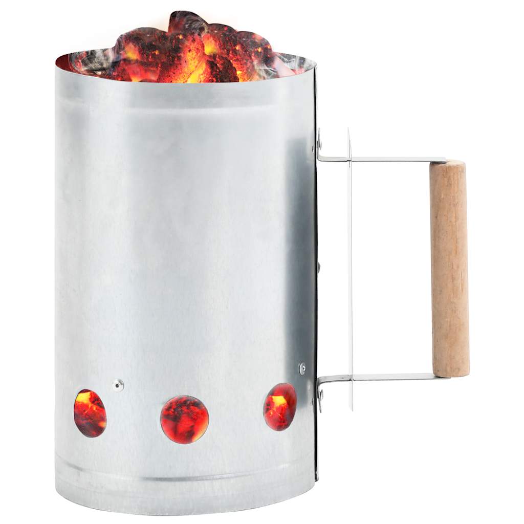 Arrancador de carbón vidaxl acero galvanizado