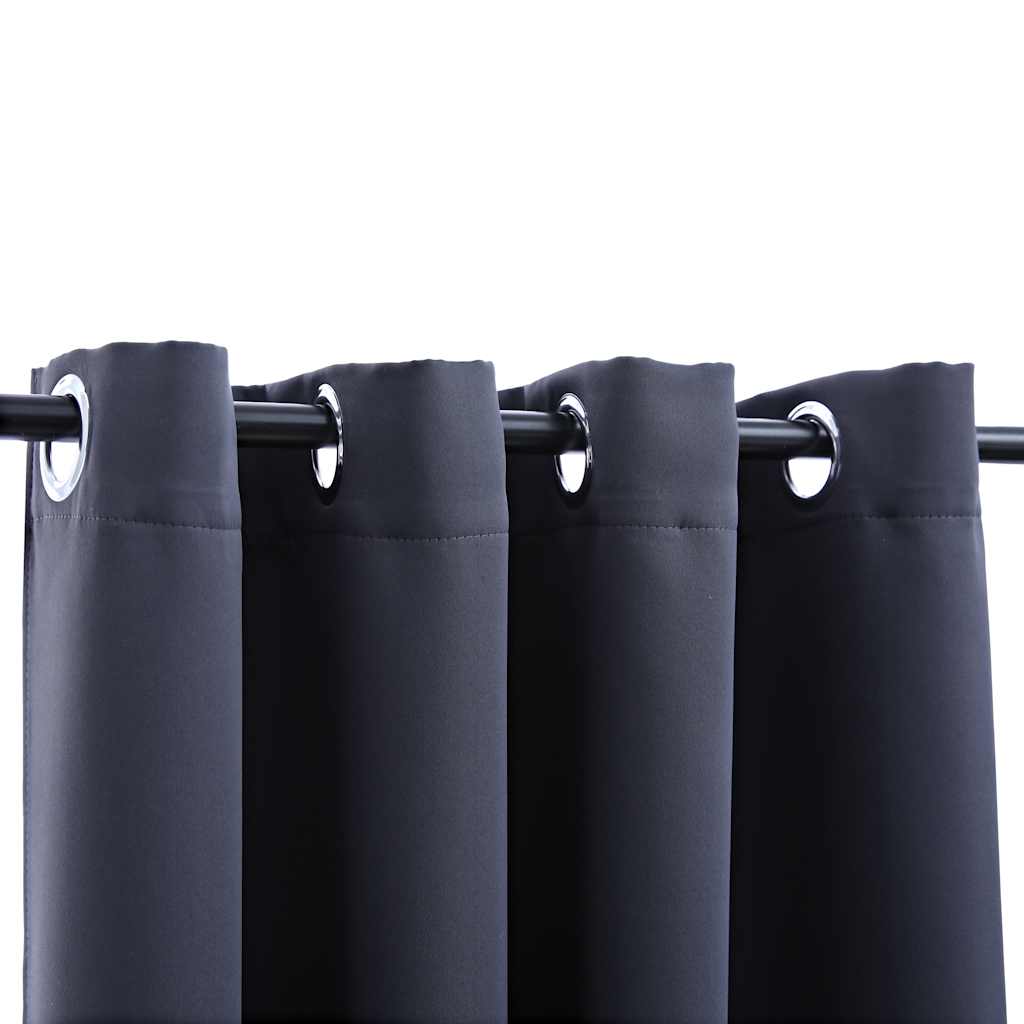 Tende oscuranti Vidaxx con anelli 2 pz 140x175 cm antracite