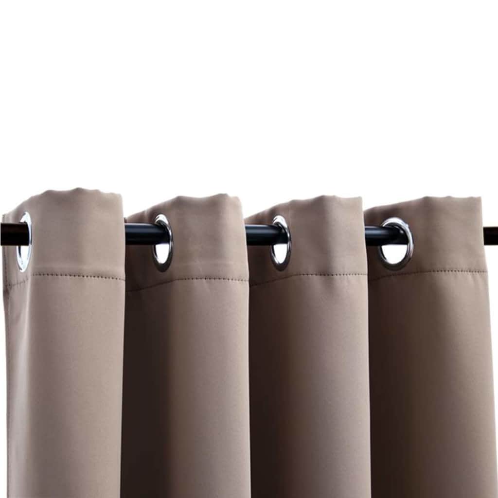 Curta di Vidaxl Dannocchia con anelli di metallo 2 ST 140x175 cm Taupe
