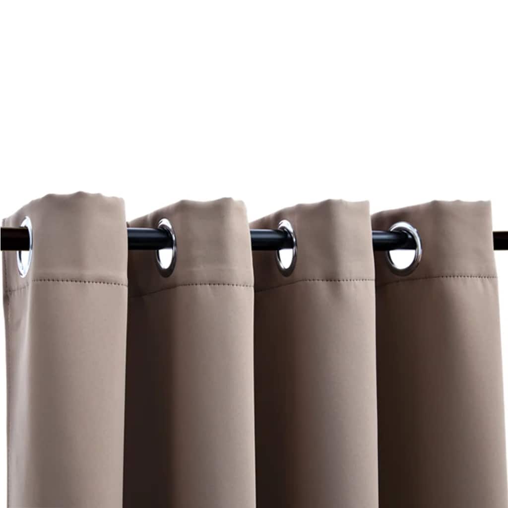 Curta di Vidaxl Dannocchia con anelli di metallo 290x245 cm Taupe