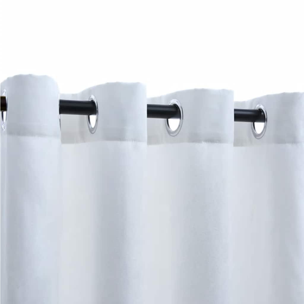 Cortinas de Vidaxl apagada con anillos 2 st 140x245 cm blanco roto