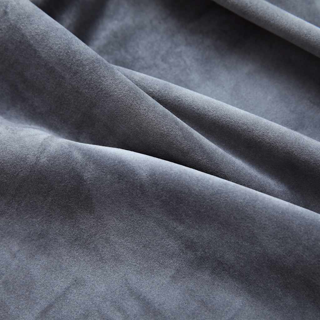 Blackout de cortina Vidaxl con anillos 290x245 cm de terciopelo antracita